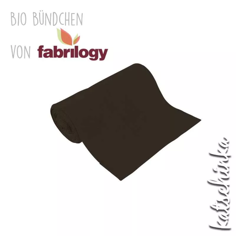 Bio Bündchenstoff kaffee – formstabiler Bio Bündchenstoff mit feiner Struktur